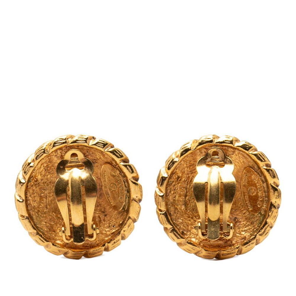 CHANEL Vintage Gold Logo Earrings - Picture 2 of 4